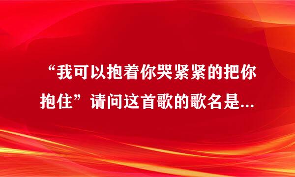 “我可以抱着你哭紧紧的把你抱住”请问这首歌的歌名是什么啊？