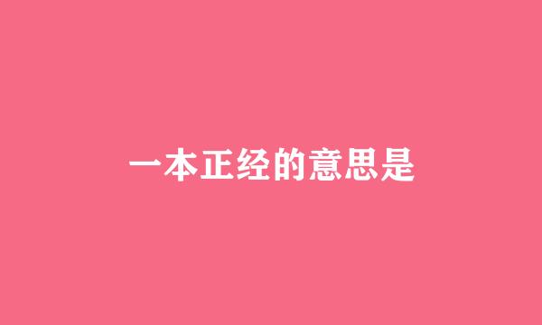 一本正经的意思是