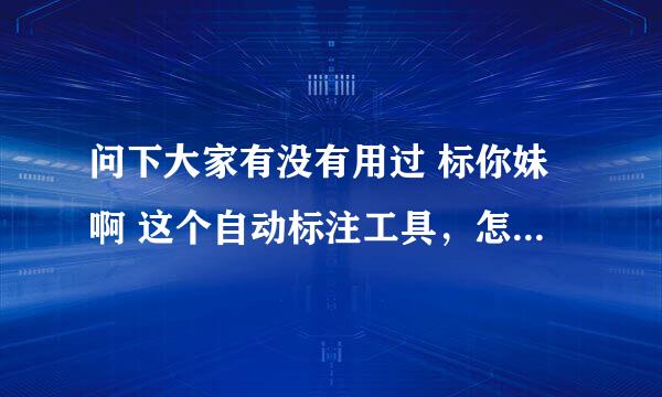 问下大家有没有用过 标你妹啊 这个自动标注工具，怎么用啊- -怎么用它标注？