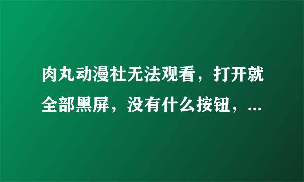 肉丸动漫社无法观看，打开就全部黑屏，没有什么按钮，应该不是播放器问题吧，我风雷.迅雷都有。