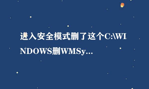 进入安全模式删了这个C:\WINDOWS删WMSysPr9.prx文件电脑会出现什么问题吗