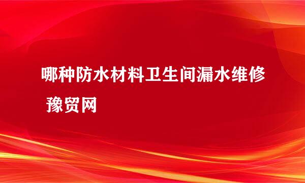 哪种防水材料卫生间漏水维修 豫贸网