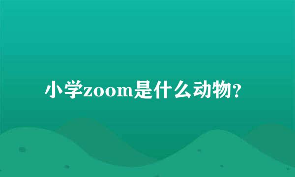 小学zoom是什么动物？