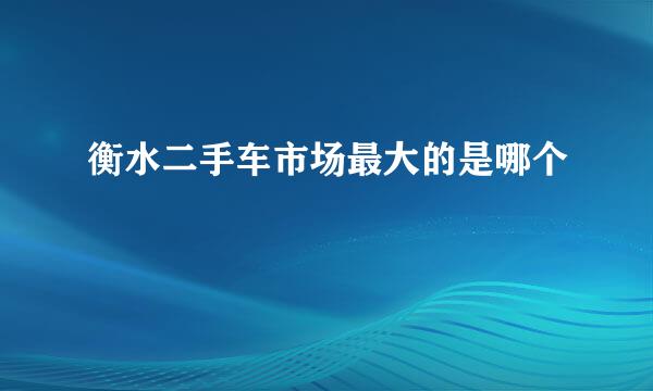 衡水二手车市场最大的是哪个