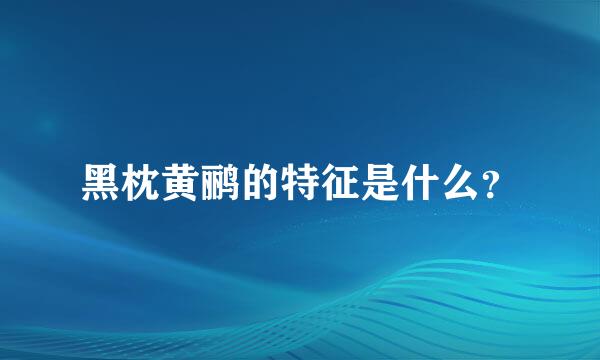 黑枕黄鹂的特征是什么？