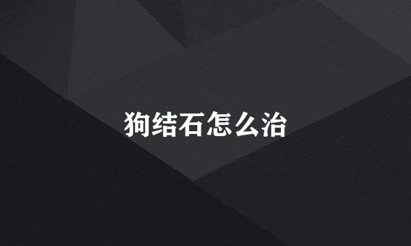 狗结石怎么治