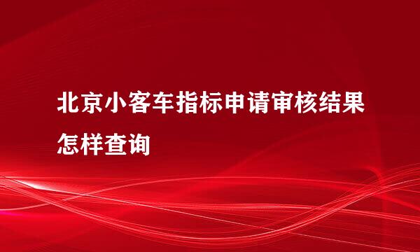 北京小客车指标申请审核结果怎样查询