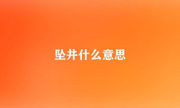 坠井什么意思