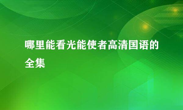 哪里能看光能使者高清国语的全集