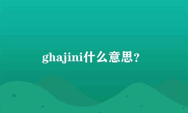 ghajini什么意思？