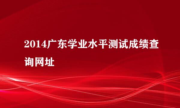 2014广东学业水平测试成绩查询网址