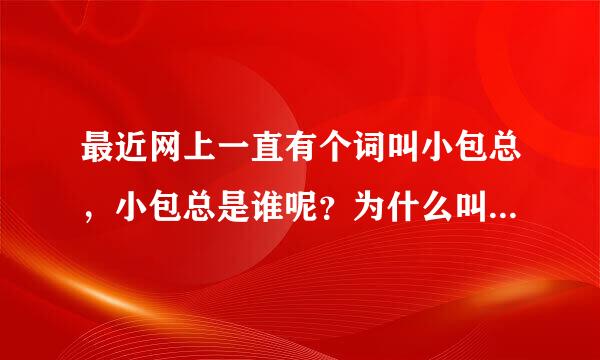 最近网上一直有个词叫小包总，小包总是谁呢？为什么叫小包总？