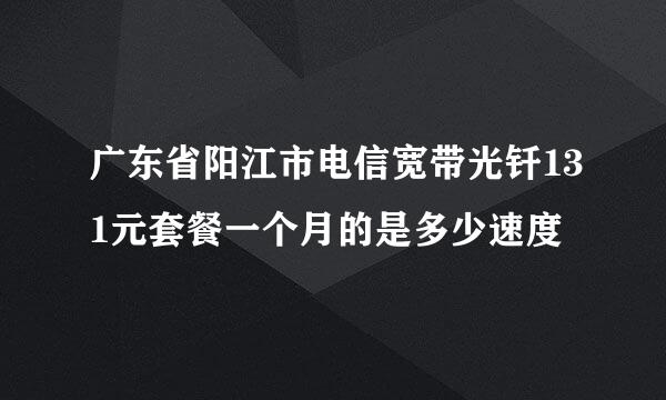 广东省阳江市电信宽带光钎131元套餐一个月的是多少速度