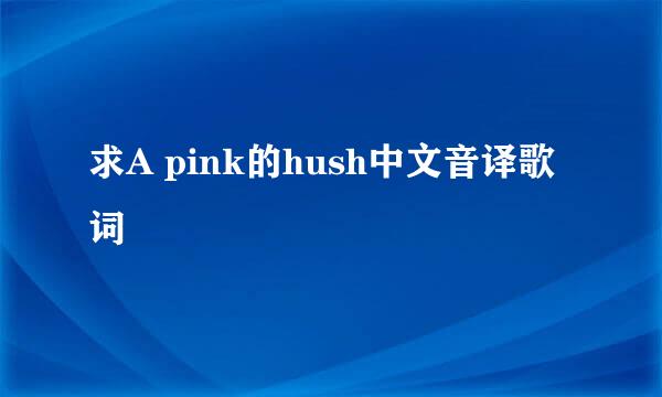 求A pink的hush中文音译歌词