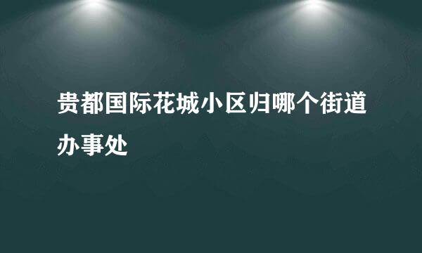 贵都国际花城小区归哪个街道办事处