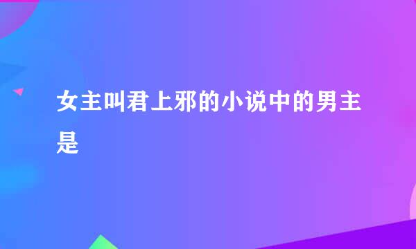 女主叫君上邪的小说中的男主是