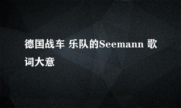 德国战车 乐队的Seemann 歌词大意