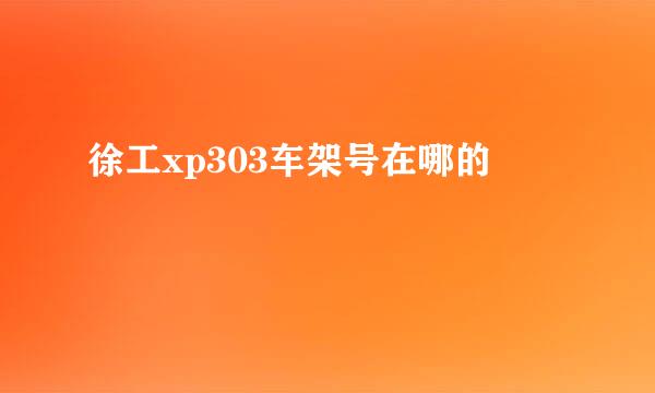 徐工xp303车架号在哪的