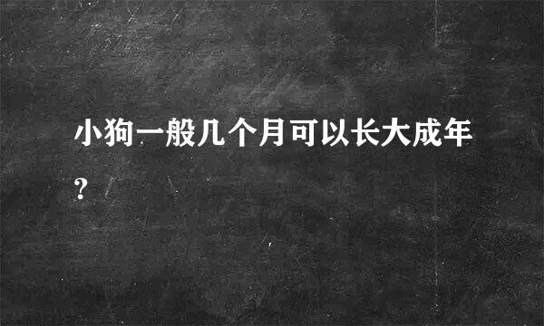 小狗一般几个月可以长大成年？