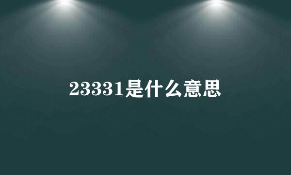 23331是什么意思