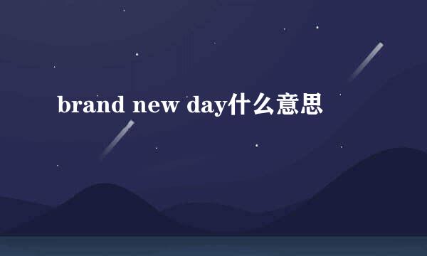 brand new day什么意思