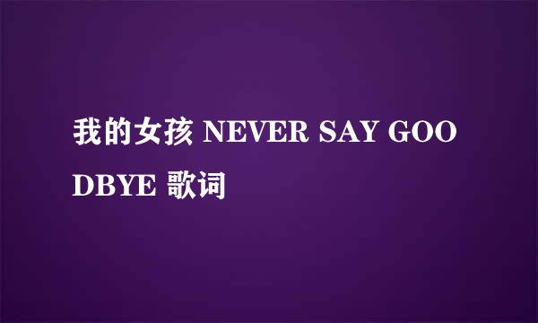 我的女孩 NEVER SAY GOODBYE 歌词