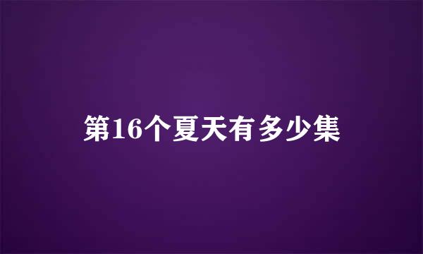 第16个夏天有多少集