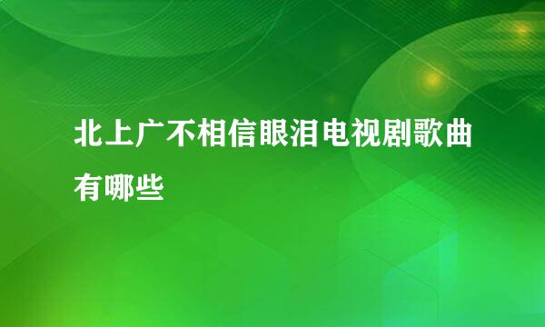 北上广不相信眼泪电视剧歌曲有哪些