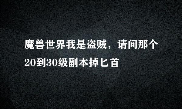 魔兽世界我是盗贼，请问那个20到30级副本掉匕首