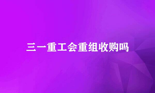 三一重工会重组收购吗