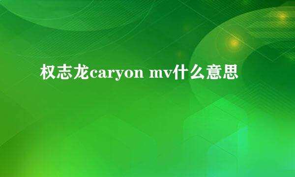 权志龙caryon mv什么意思