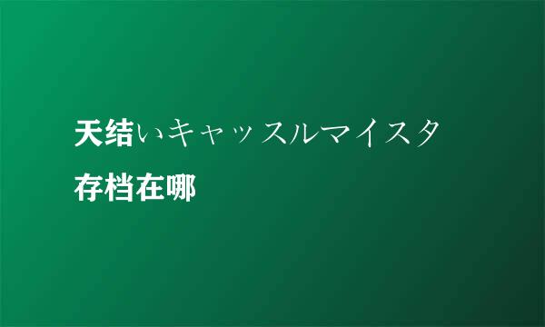 天结いキャッスルマイスター存档在哪