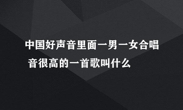 中国好声音里面一男一女合唱 音很高的一首歌叫什么