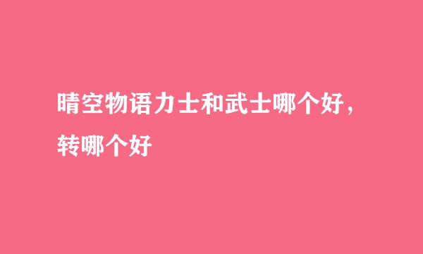 晴空物语力士和武士哪个好，转哪个好