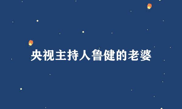 央视主持人鲁健的老婆