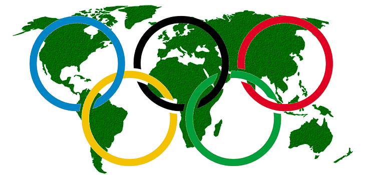 奥运会会旗上的五环分别是什么颜色？