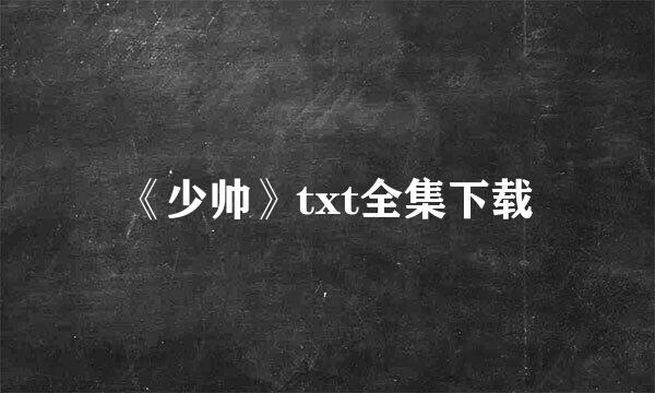 《少帅》txt全集下载