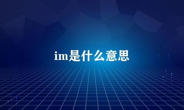 im是什么意思