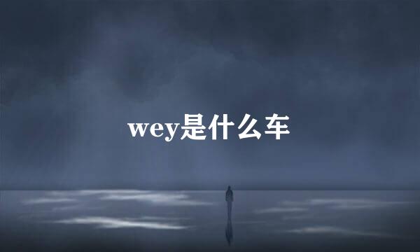 wey是什么车