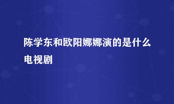 陈学东和欧阳娜娜演的是什么电视剧