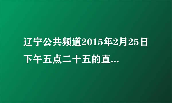 辽宁公共频道2015年2月25日下午五点二十五的直播节目表