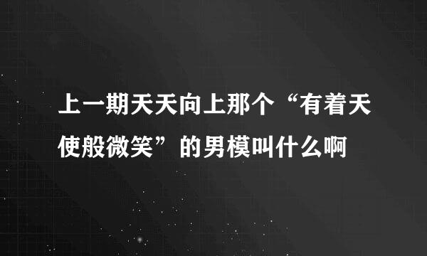 上一期天天向上那个“有着天使般微笑”的男模叫什么啊