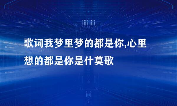 歌词我梦里梦的都是你,心里想的都是你是什莫歌