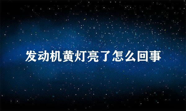 发动机黄灯亮了怎么回事