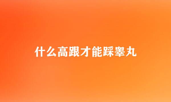 什么高跟才能踩睾丸