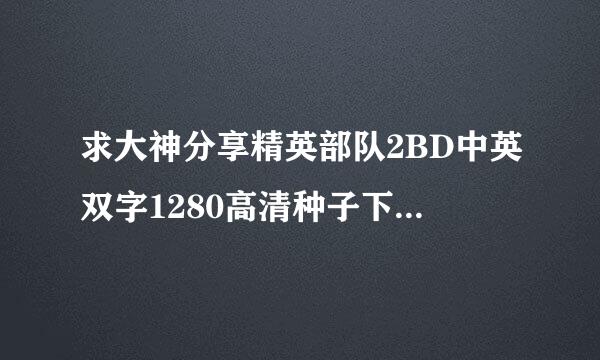 求大神分享精英部队2BD中英双字1280高清种子下载，感激不尽