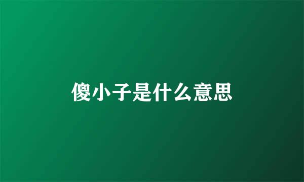 傻小子是什么意思