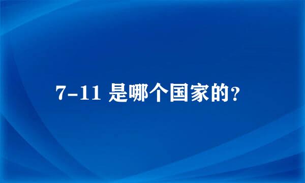 7-11 是哪个国家的？