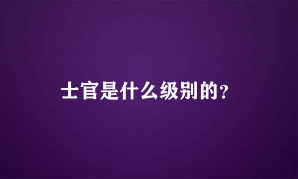 士官是什么级别的？