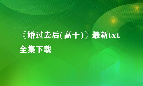 《婚过去后(高干)》最新txt全集下载